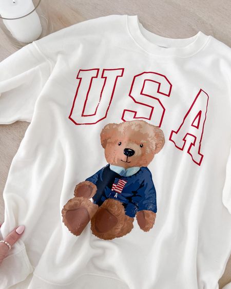 The cutest USA sweatshirt! 🐻 so cozy to lounge in or wear with shorts for the 4th of July! 

Target, cozy sweatshirt, womens new arrivals, bear sweatshirt, Memorial Day weekend, fancythingsblog 

#LTKFindsUnder100 #LTKStyleTip #LTKFindsUnder50