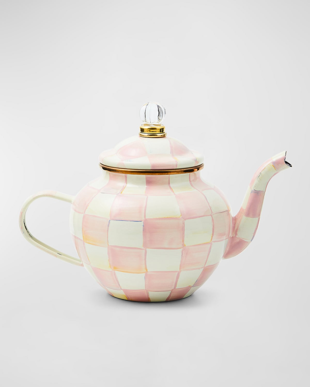 Rosy Check Enamel Teapot, 4 Cup | Neiman Marcus