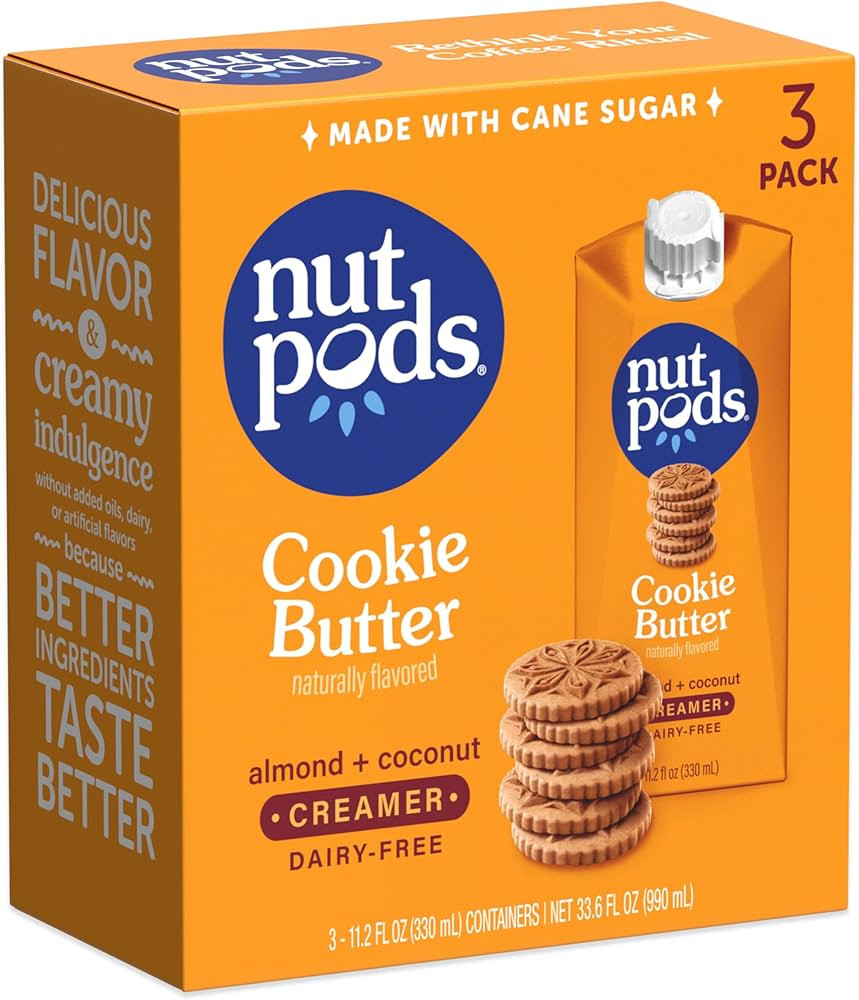 nutpods Cookie Butter Non Dairy Coffee Creamer, Sweetened with Organic Cane Sugar, Made from Almo... | Amazon (US)