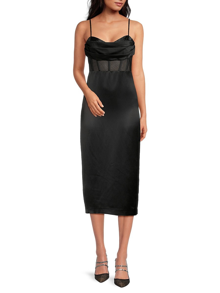 Cami Nyc Women's Nakai Draped Sheath Midi Dress - Black - Size 00 | Saks Fifth Avenue OFF 5TH
