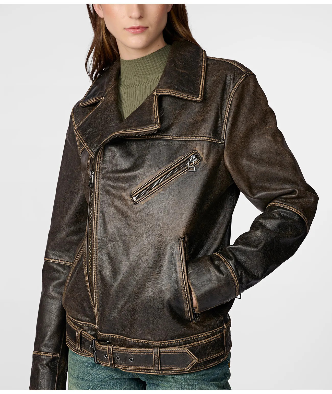 Stella Oversized Moto Jacket | Wilsons Leather
