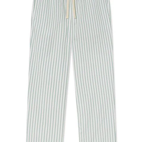 Men's Poplin Sleep Pant in Classic Green Ticking Stripe | Lake Pajamas