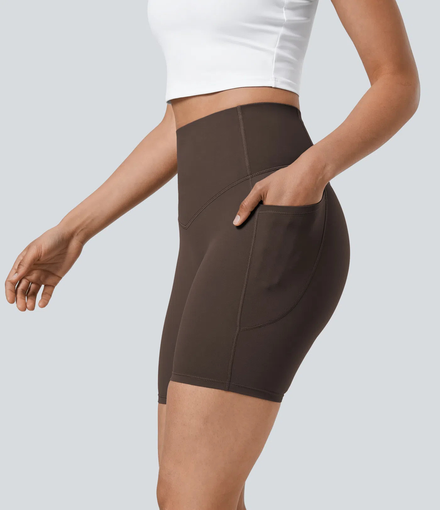 Women’s Halara UltraSculpt™ High Waisted Tummy Control Pocket Shaping Training Biker Shorts 7... | HALARA