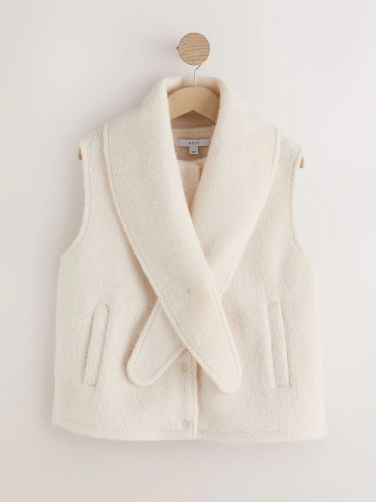 Buy Ecru Scardi Cover-Up Jacket with Removable Collar/ Scarf from Next Ireland | Next EU