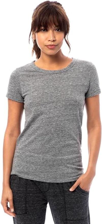 Alternative Women's Shirt, Classic Triblend Paterned Eco Ideal Short Sleeve Tee | Amazon (US)