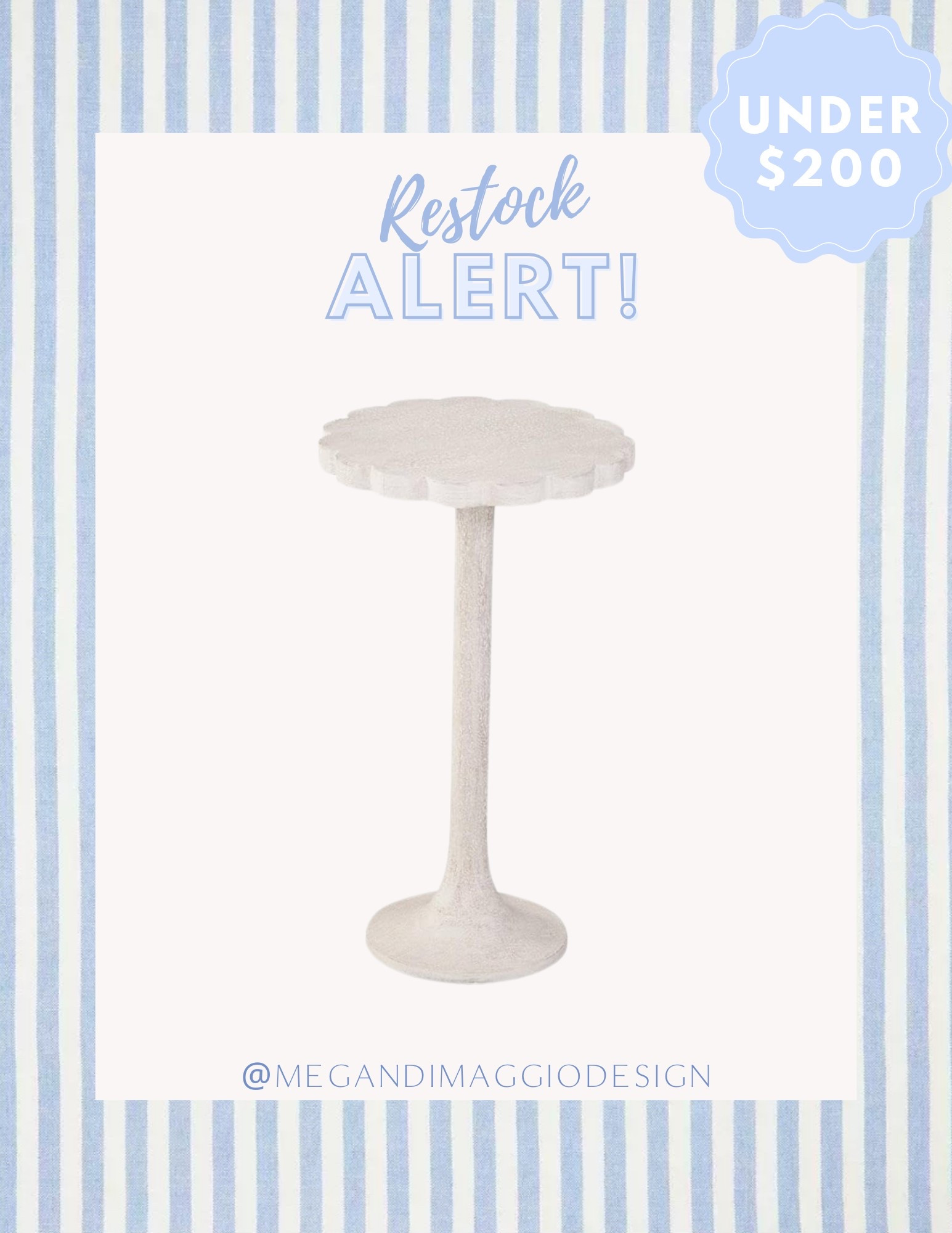 This pretty light wood scalloped side table is finally back in stock!! A great alternative to Serena & Lily’s martini table if you’re looking to spend under $200! 👏🏻👏🏻👏🏻

#LTKHome #LTKSaleAlert