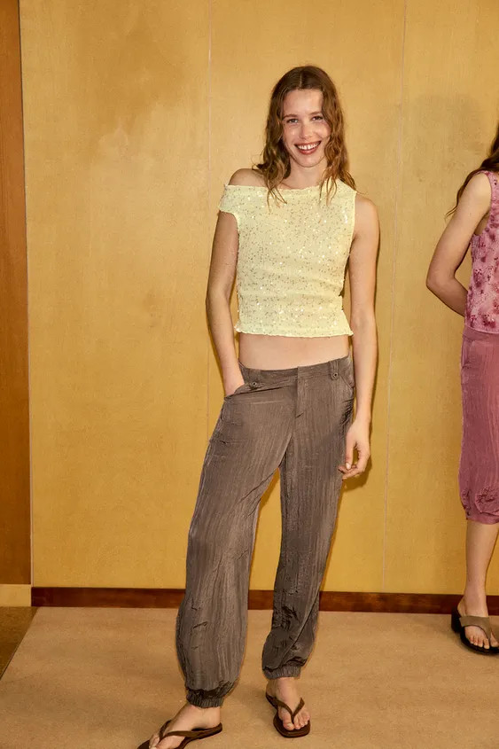 ASYMMETRIC SEQUIN TOP | Zara UK