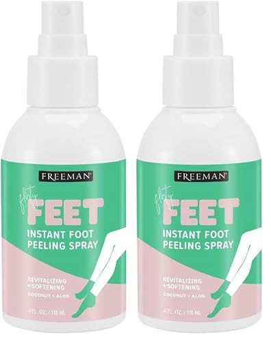 Freeman Flirty Feet Coconut and Aloe Instant Peeling Foot Spray, Softening Foot Peel Mask Exfoliates & Removes Dead Skin, Moisturizes Dry Feet, Clean Ingredients, 4 fl.oz./ 118 ml Bottle (Pack of 2) | Amazon (US)