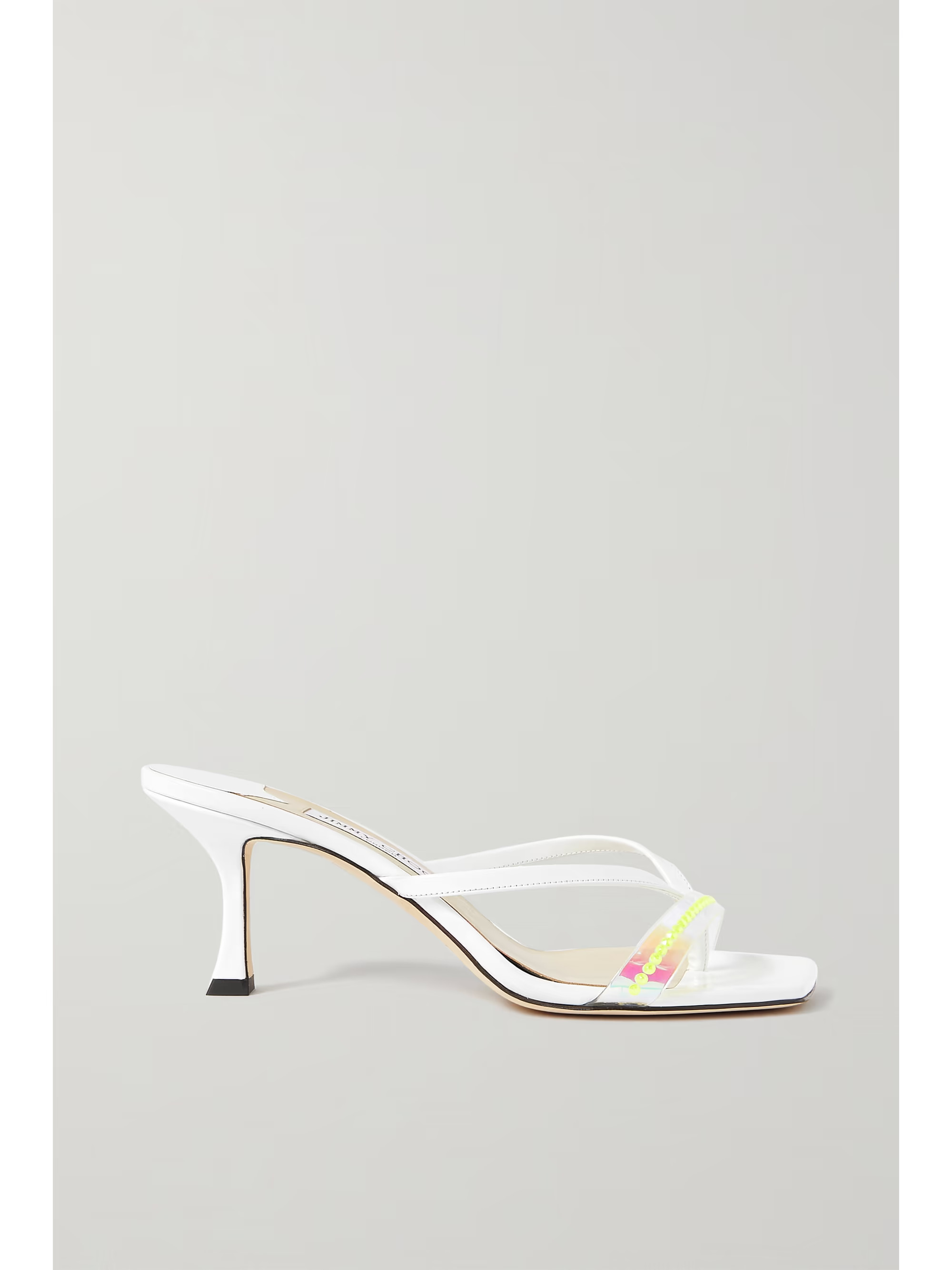 Maelie 70 patent-leather and crystal-embellished iridescent PVC sandals | NET-A-PORTER (US)