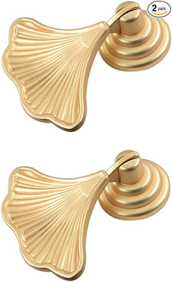 Geenite Furniture Knob Handles Golden Drop Pendant Pull Handle Fashion Ginkgo Leaf Shape Dresser ... | Amazon (US)