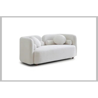 Luxury Modern Light Beige Boucle Upholstered Cloud Sofa, Perfect for Cozy Living Rooms and Home Offices, 2 Seater | Wayfair North America