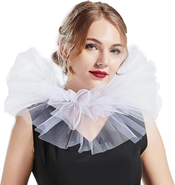 Amazon.com: BABEYOND Tulle Ruffled Neck Collar Vintage Mesh Choker Wrap Renaissance Elizabethan R... | Amazon (US)