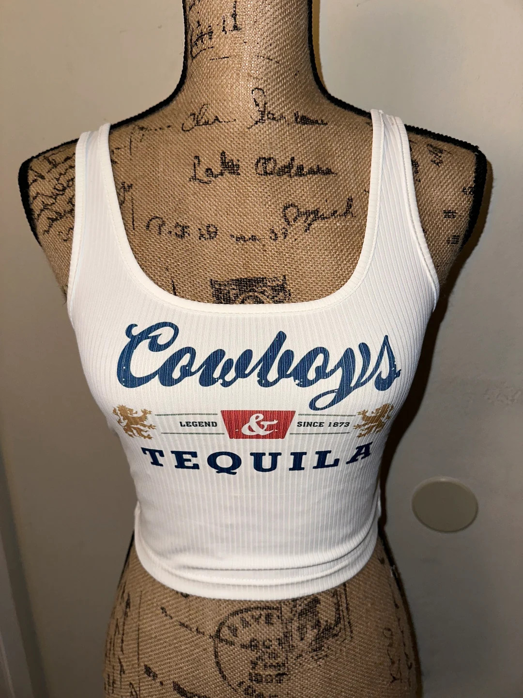 Cowboys and Tequila Shirt Beer Tank Top White Summer Crop - Etsy | Etsy (US)