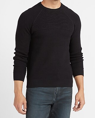 Solid Ribbed Crew Neck Sweater | Express
