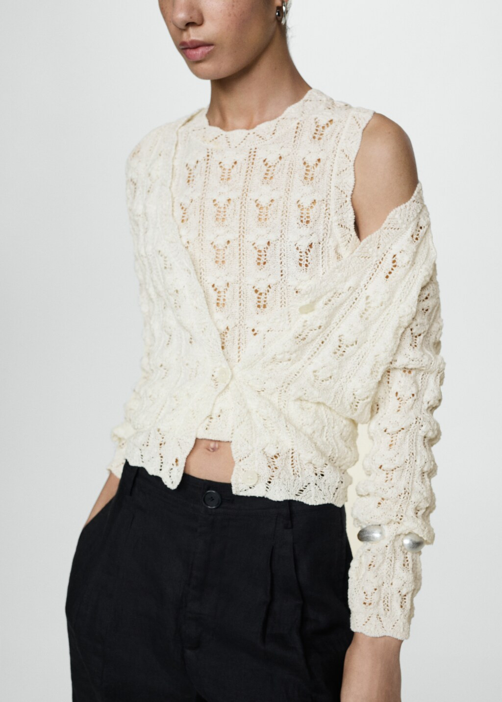 Crochet knit cardigan | MANGO (US)