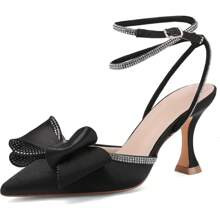 Black Butterfly Heels Womens Pointed Toe Rhinestone Slingback Sexy High Heels Sandals Fashionable Elegant Shoes | SHEIN