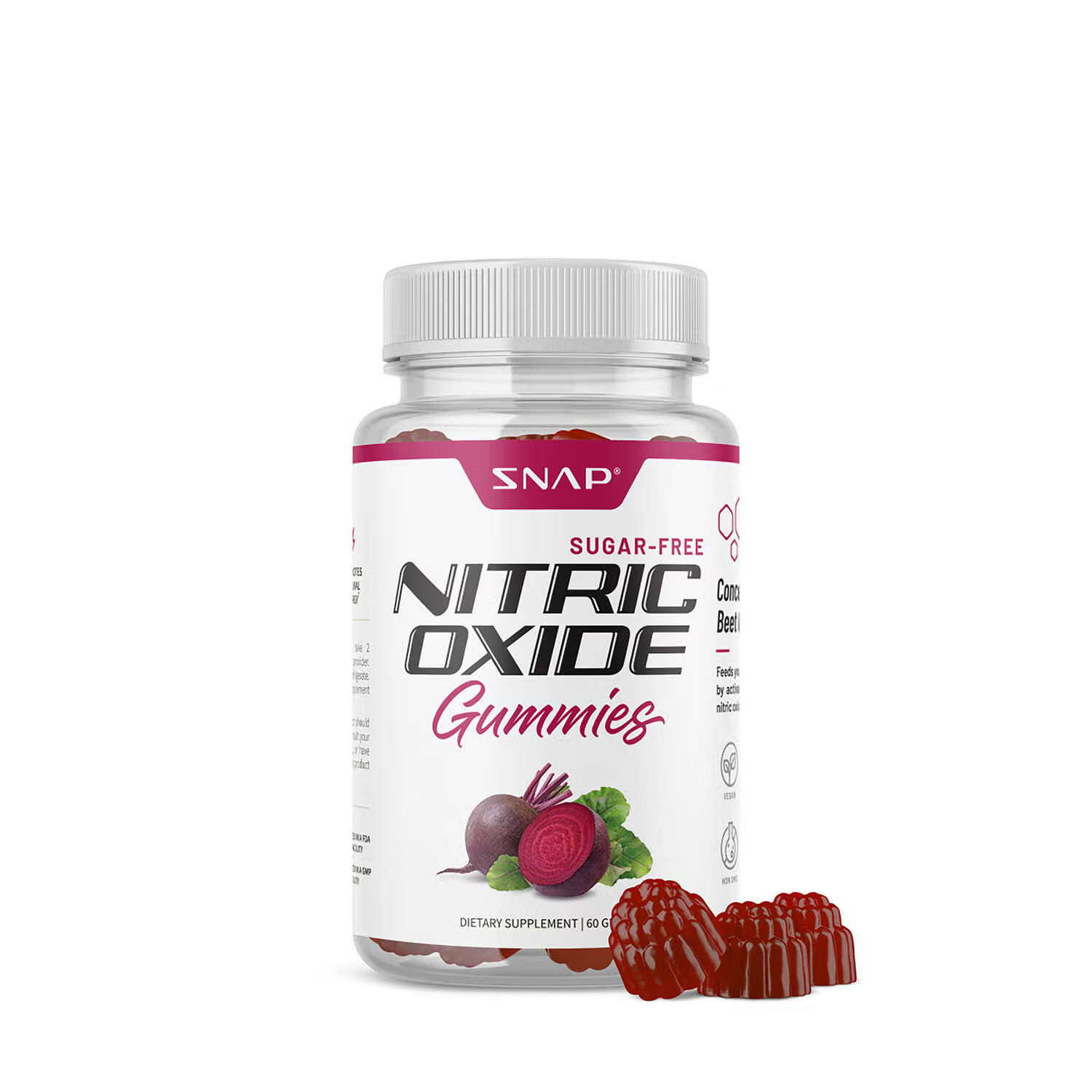 SNAP Supplements Nitric Oxide SugarVegan -Free Gummies Vegan - 60 Gummies (30 Servings | GNC
