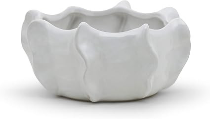 WGV Ceramic Bowl Vase, Width 7.5", Height 3.5", Corral Pot, White Large Mantel Planter Centerpiec... | Amazon (US)