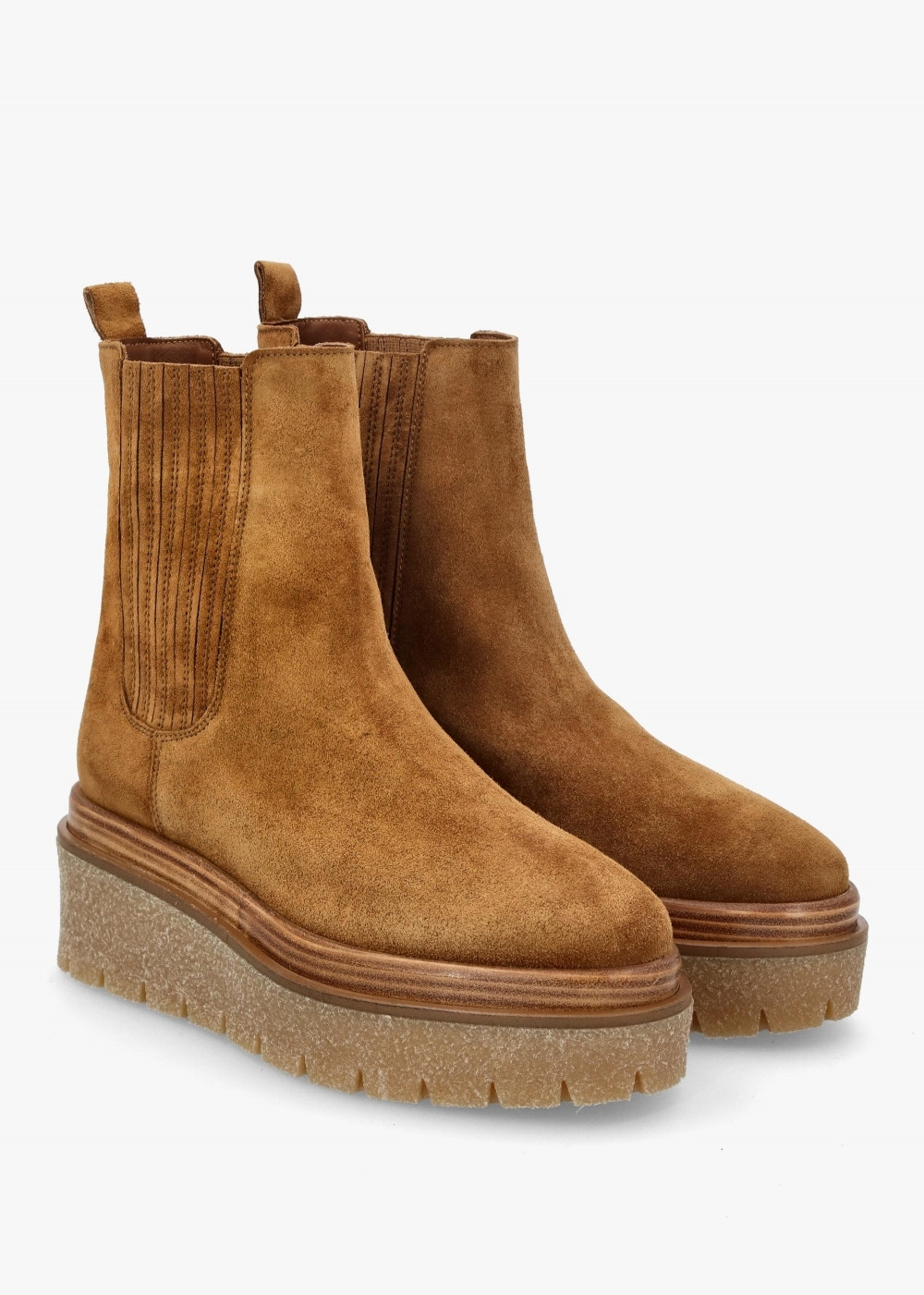 Alpie Tan Suede Crepe Sole Chelsea Boots | Daniel Footwear (UK)