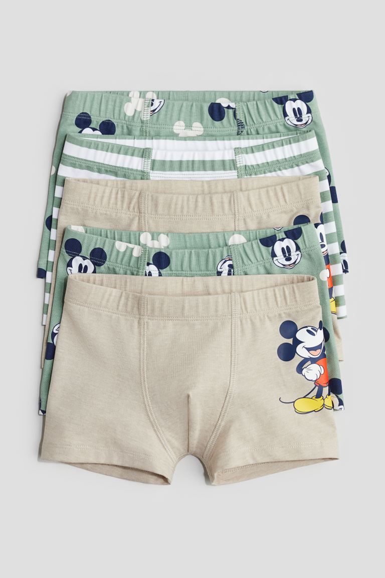 5-pack Boxer Shorts - Regular waist - Green/Mickey Mouse - Kids | H&M US | H&M (US + CA)