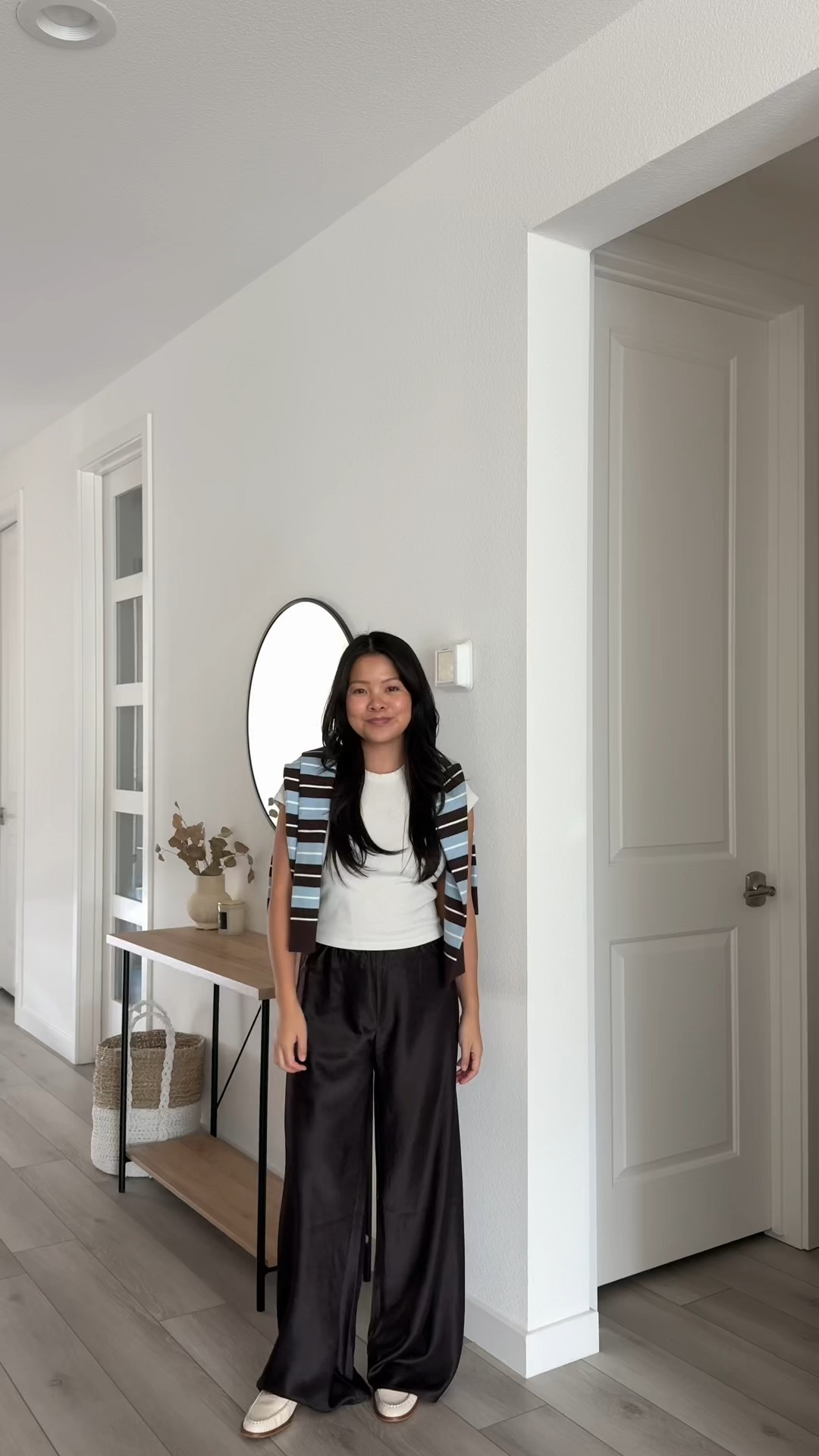 Size XS in brown satin pants
Size S in striped sweater 


#LTKFindsUnder100 #LTKSeasonal #LTKPetite