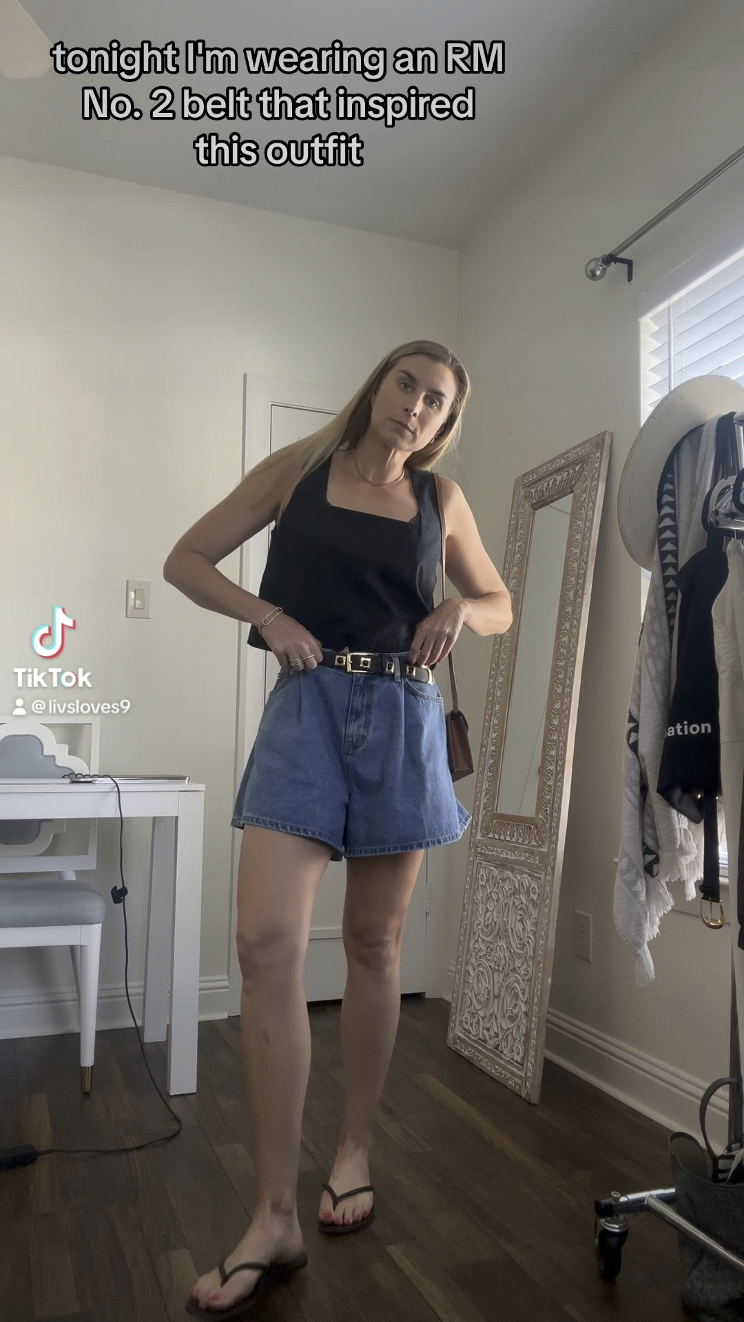 Easy Friday night look! I was running out the door but I think this would have been better styled with a tight tank but cute as is! Leather sandals make it look more polished ❣️

#LTKShoeCrush #LTKVideo #LTKItBag