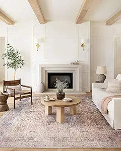 Loloi II Skye Collection SKY-01 Blush / Grey, Traditional 7'-6" x 9'-6" Area Rug | Amazon (US)