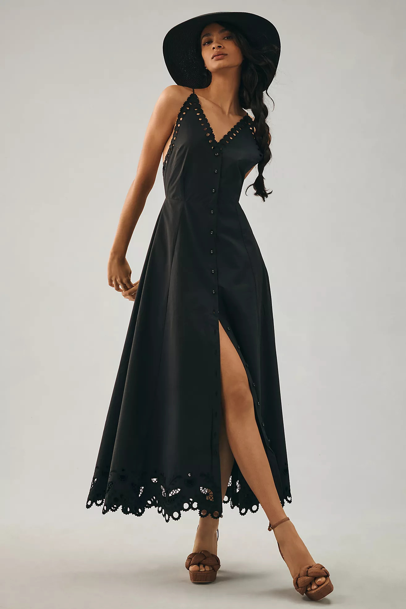 Magali Pascal V-Neck Cutout Buttondown Dress | Anthropologie (US)