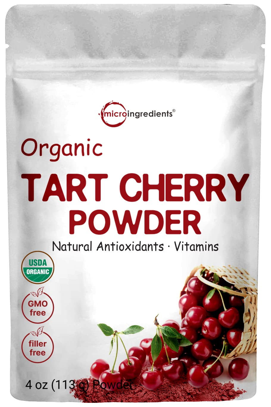 Organic Tart Cherry powder, 4oz | 100% Natural Fruit Powder | US Grown Tart Cherries Source | No ... | Amazon (US)