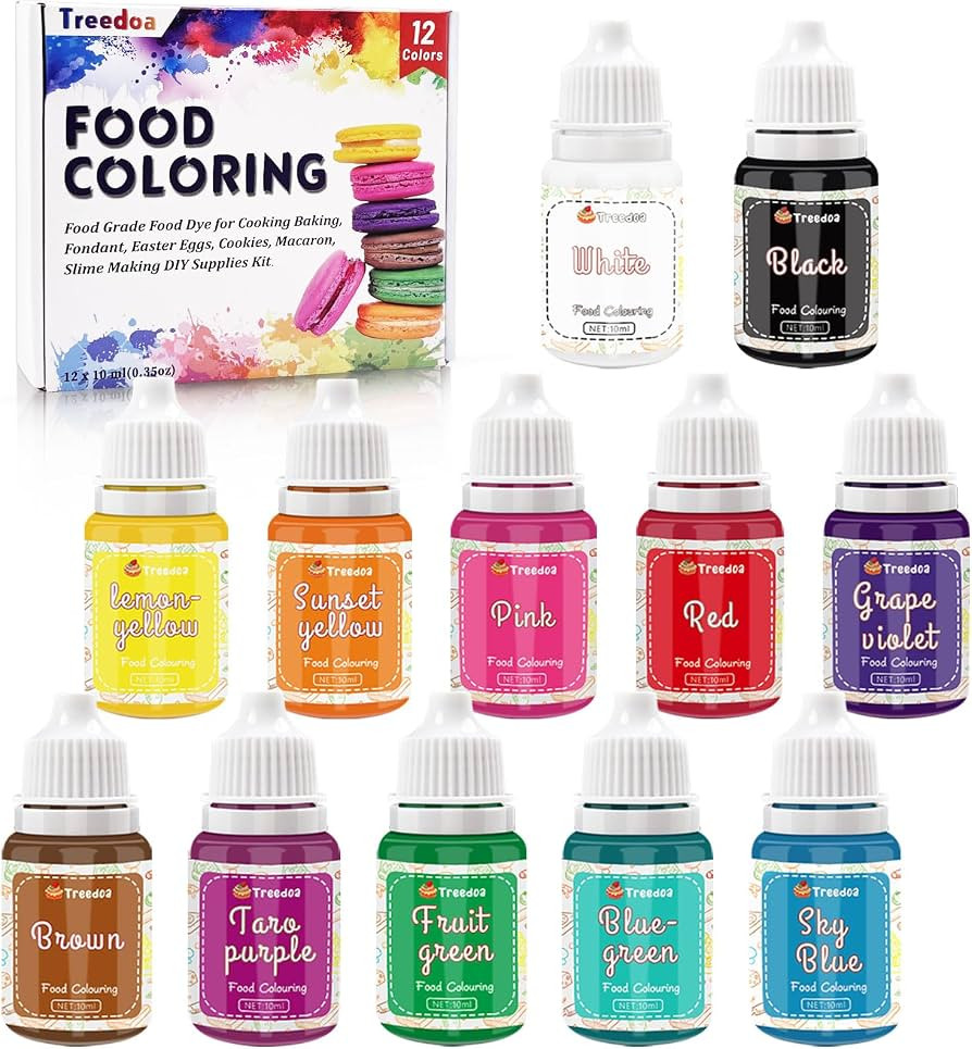 Food Coloring Liquid Set,12 Colors x 10ml Cake Food Coloring Set for Baking Cake Decorating Edibl... | Amazon (US)