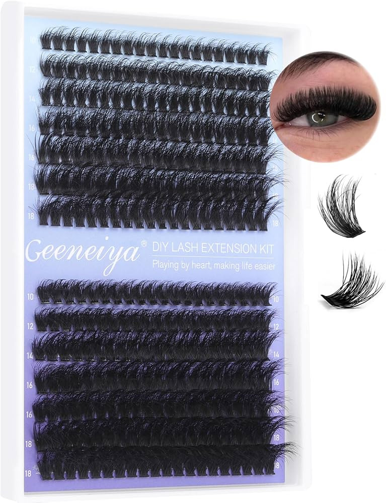 Geeneiya Eyelash Clusters Fluffy Lash Extension Mink Thick Cluster Eyelash Extensions 10-18MM Clu... | Amazon (US)