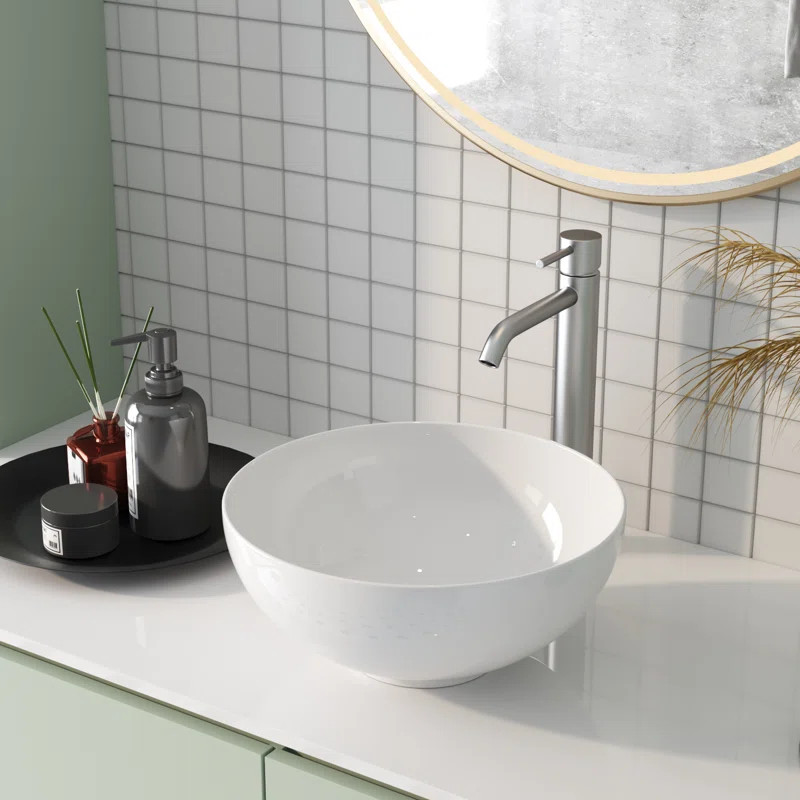 DeerValley Symmetry 13" x 13'' Circular Vitreous China Vessel Bathroom Sink | Wayfair North America