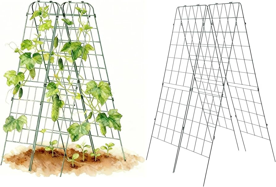 Vego Garden A-Frame Trellis Cucumber Cage for Garden & Pots, Rust-Resistant Tomato Stakes Heavy G... | Amazon (US)