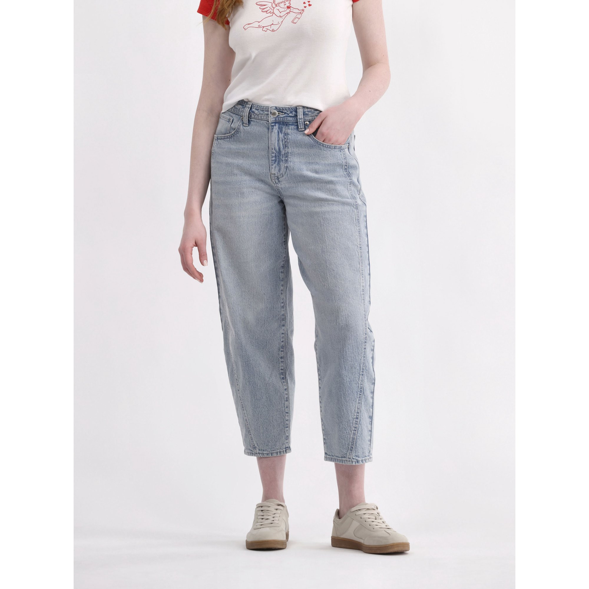 No Boundaries Barrel Wide Leg Jeans, 26" Inseam, Women’s and Women’s Plus | Walmart (US)