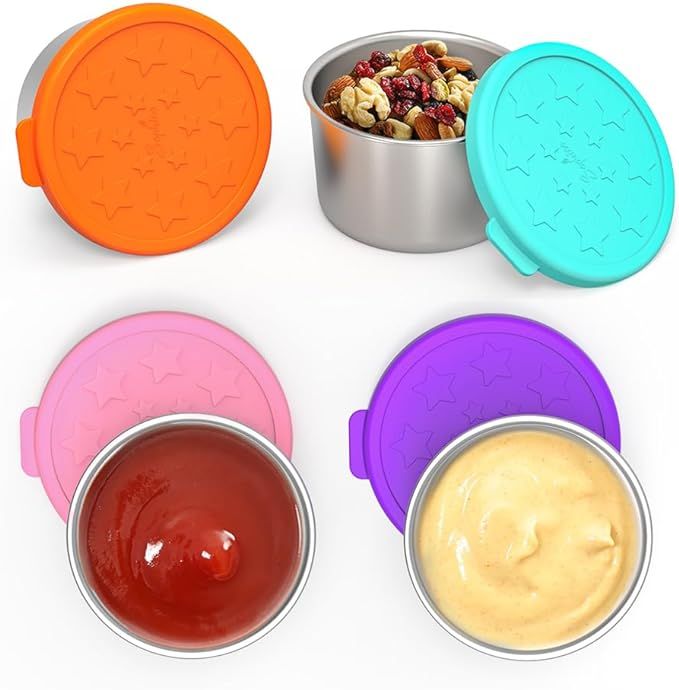 SOPHICO Salad Dressing Container To Go, Small Condiment Containers with Leakproof Silicone Lids, ... | Amazon (US)