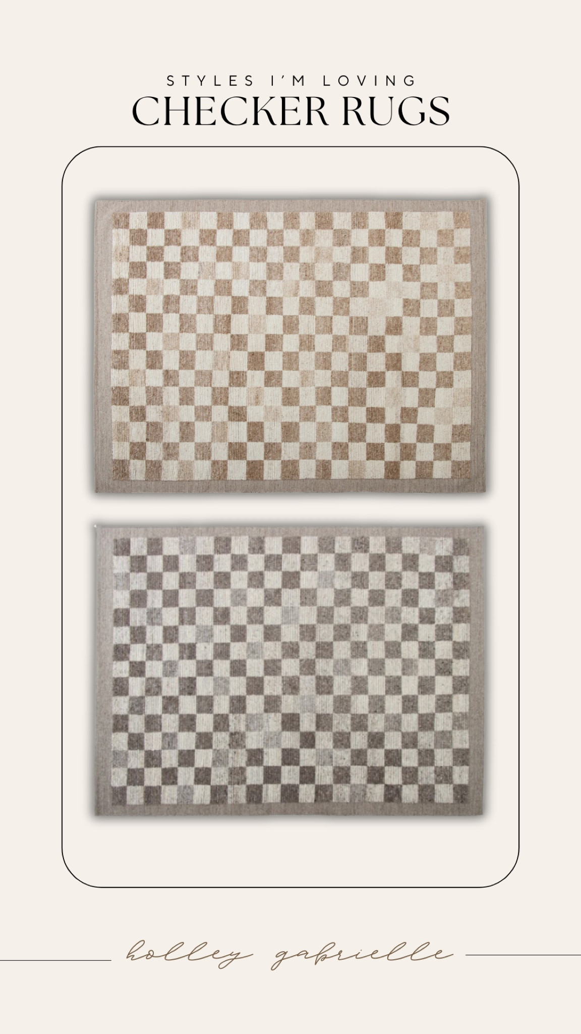 OBSESSED w/ these! 🤎🌿 neutral checker rugs w/ several sizes for different spaces! 

Home decor / cozy / rugs / inspo / spring style / Holley Gabrielle 

#LTKSeasonal #LTKhome #LTKstyletip