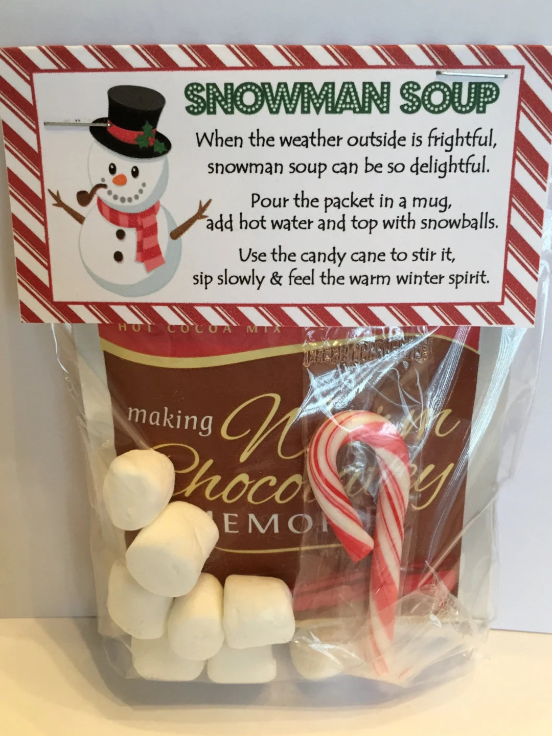 Snowman Soup Treat Bag Topper  Fits 4x6 Treat Bags  - Etsy | Etsy (US)