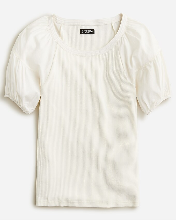 Vintage rib puff-sleeve top | J. Crew US