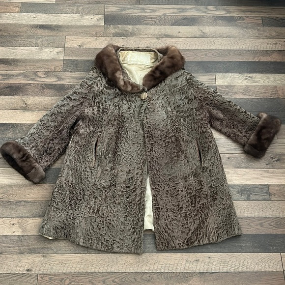 Vintage 50s Persian Lamb and Minx Brown Fur Coat | Poshmark
