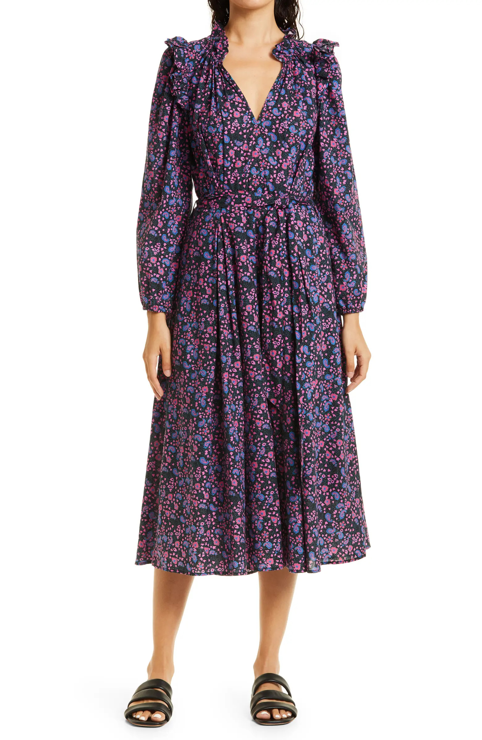 XÍRENA Isley Paisley Long Sleeve Cotton Dress | Nordstrom | Nordstrom