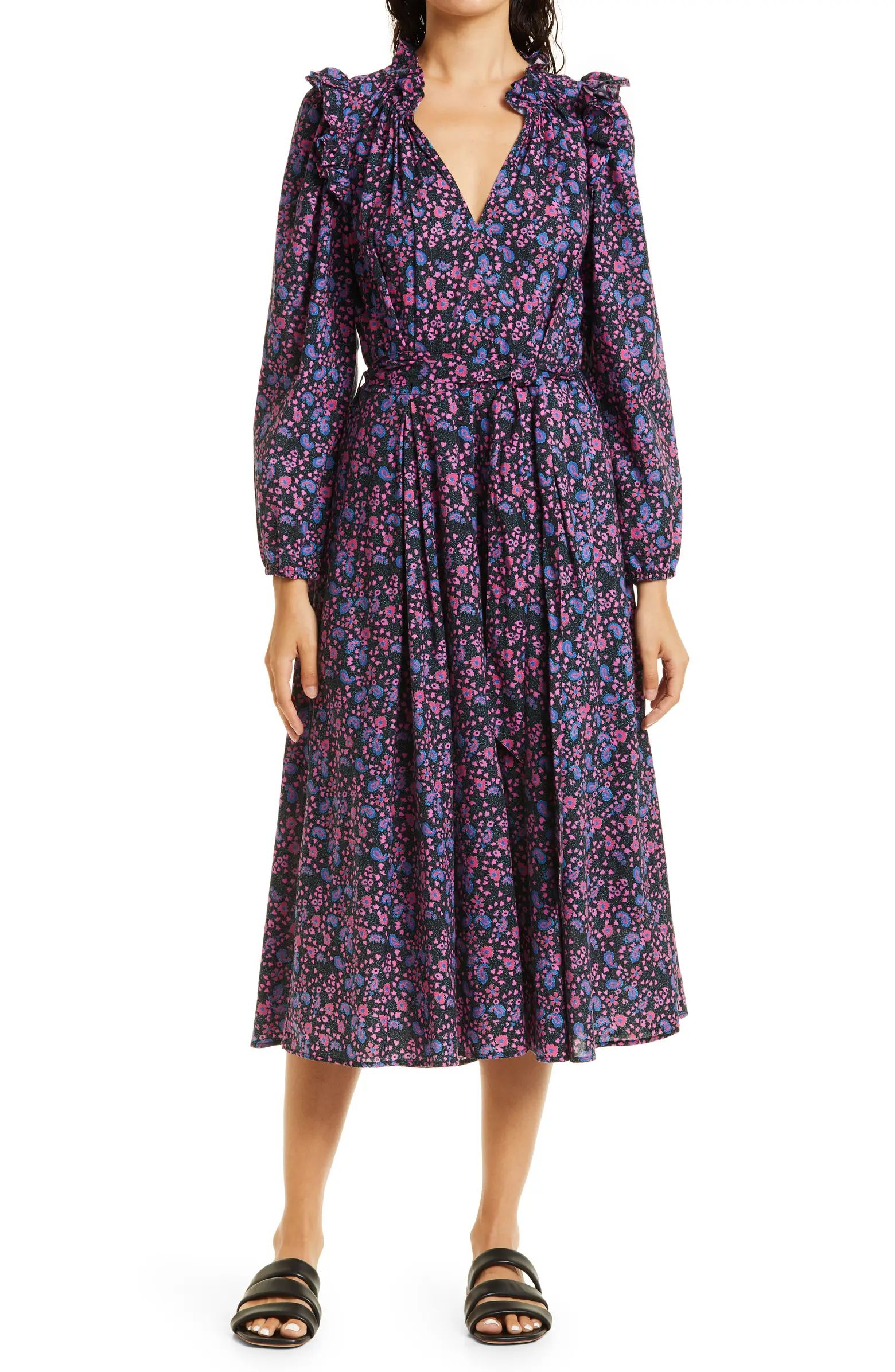 XÍRENA Isley Paisley Long Sleeve Cotton Dress | Nordstrom | Nordstrom