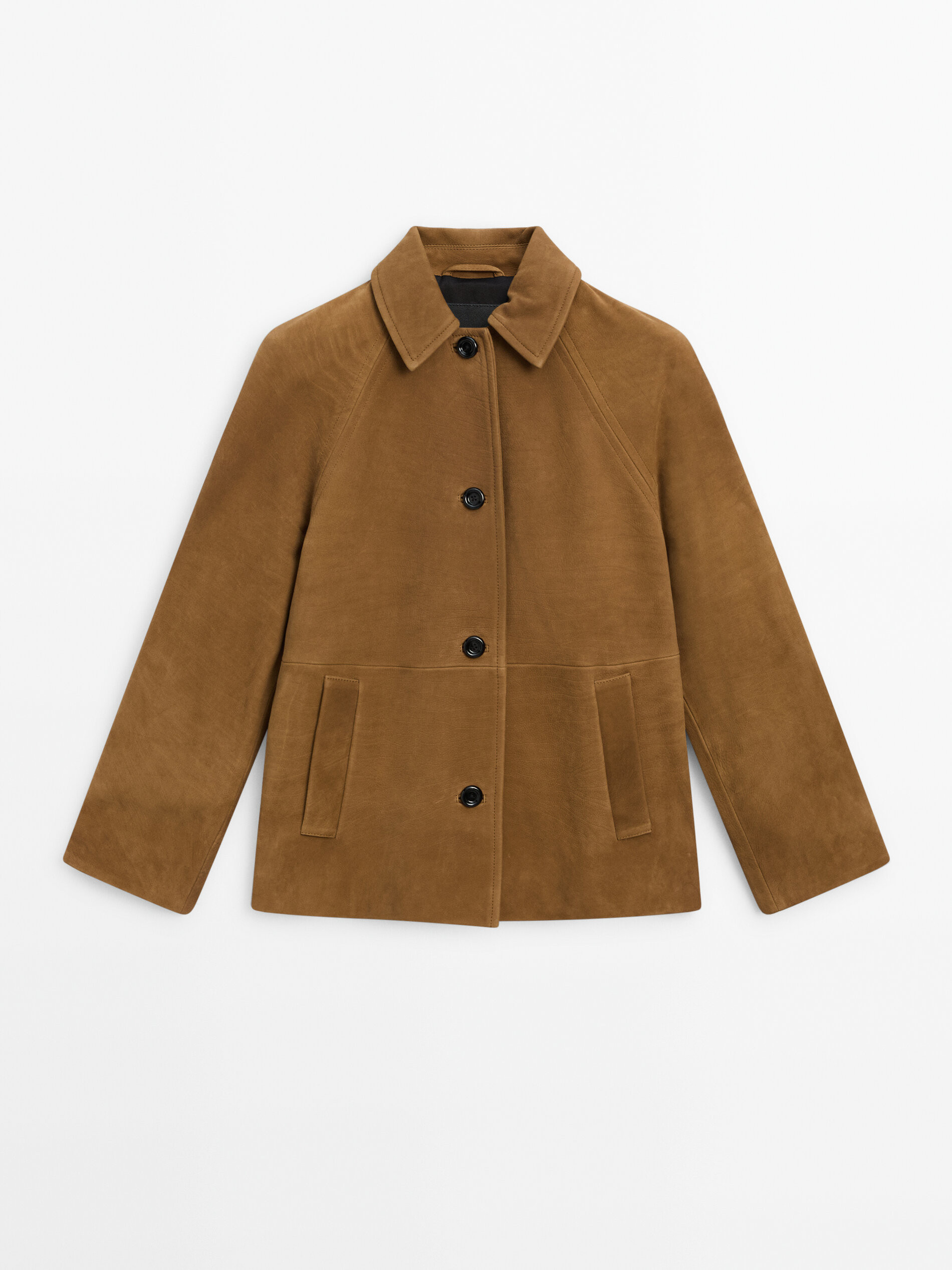 Leather nubuck jacket | Massimo Dutti US