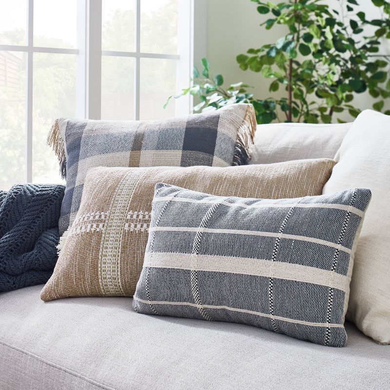Oversized Textured Striped Throw Pillow Neutral/Cream - Threshold™ designed with Studio McGee | Target