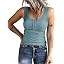 KINLONSAIR Women's Sleeveless Henley Tank Tops Ribbed V Neck Button Down T Shirts Summer Slim Fit... | Amazon (US)