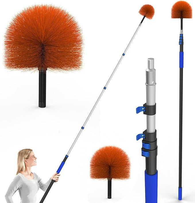 26FT Reach Cobweb Duster, Outdoor Spider Web Cleaner Brush with 5-20FT Telescoping Extension Pole... | Amazon (US)