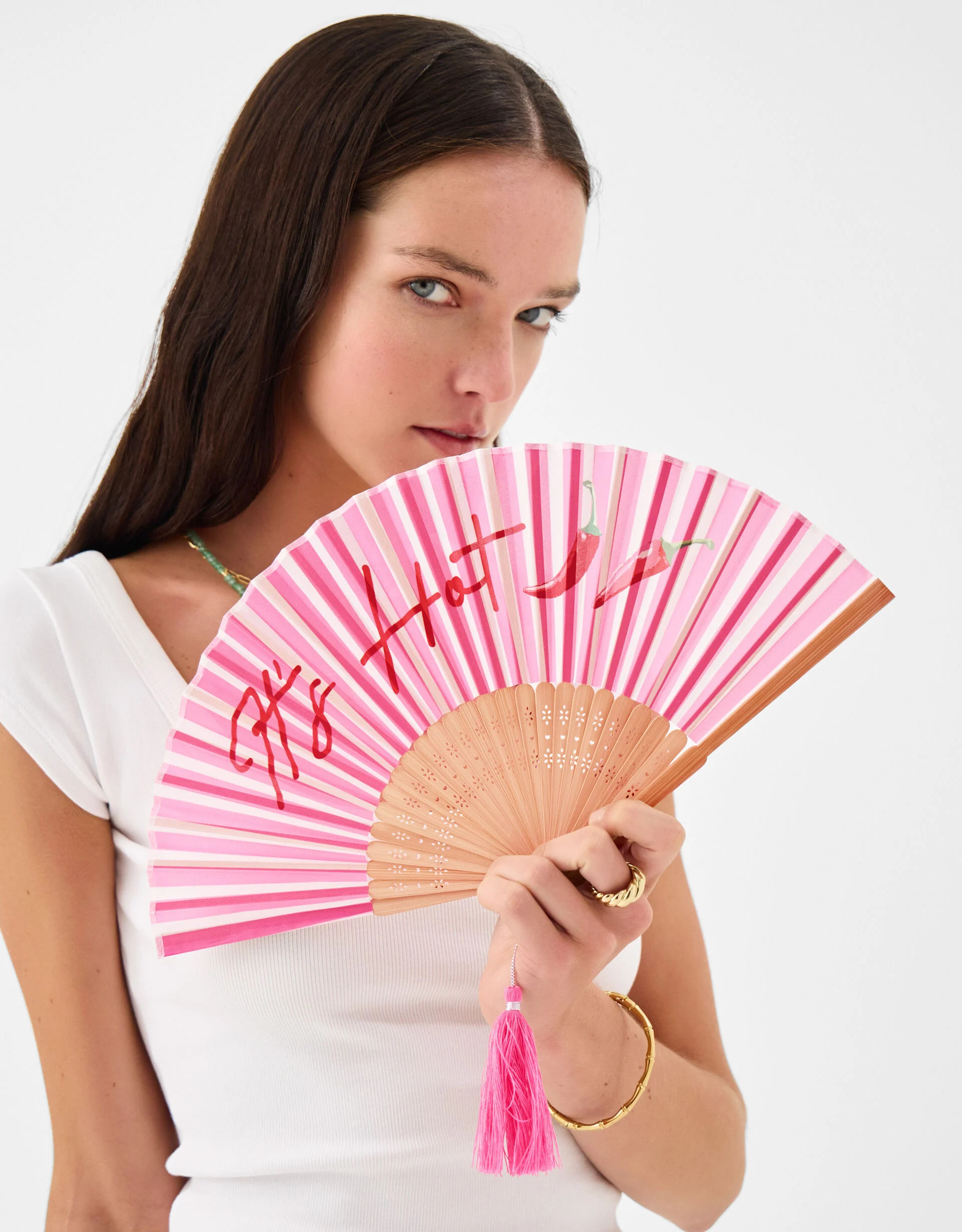 Stripe Slogan Foldable Fan | Accessorize (Global)