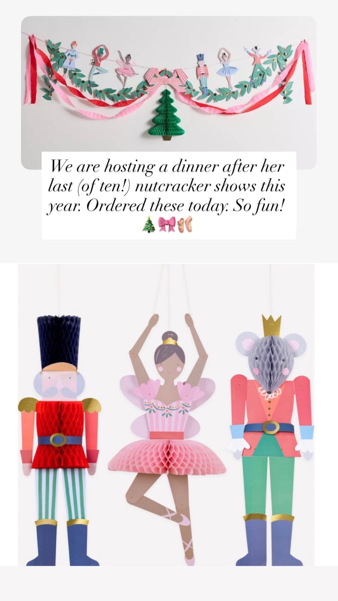 Cutie nutcracker decorations I bought today! 

Meri meri, nutcracker, party decorations, ballet party, nutcracker show, ballet gift 

#LTKHome #LTKHoliday #LTKKids