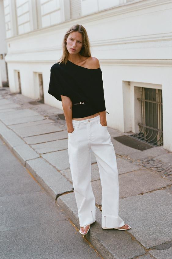 Zara - Knit Top With Belt - Black - Xl - Woman | Zara UK