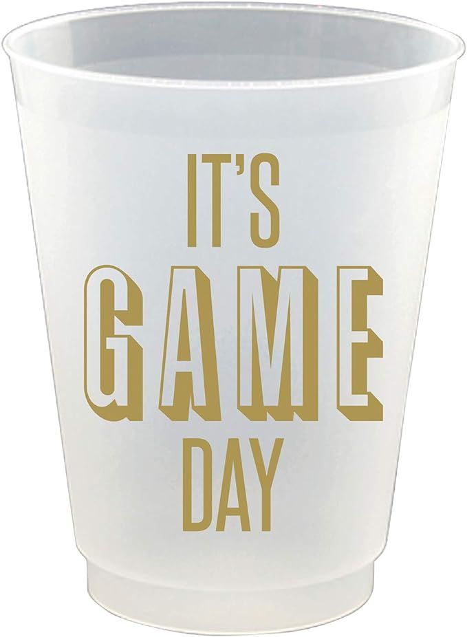 16 Ounce Plastic Reusable Party Cups 8-Pk, Football Theme (It's Game Day) | Amazon (US)