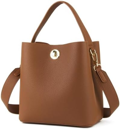DONNAIN Genuine Leather Bucket Tote Bag for Women, Small Crossbody Bag and Trendy Shoulder Bag wi... | Amazon (US)
